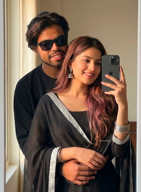 AI Couple Mirror Selfie with Exact Male Identity