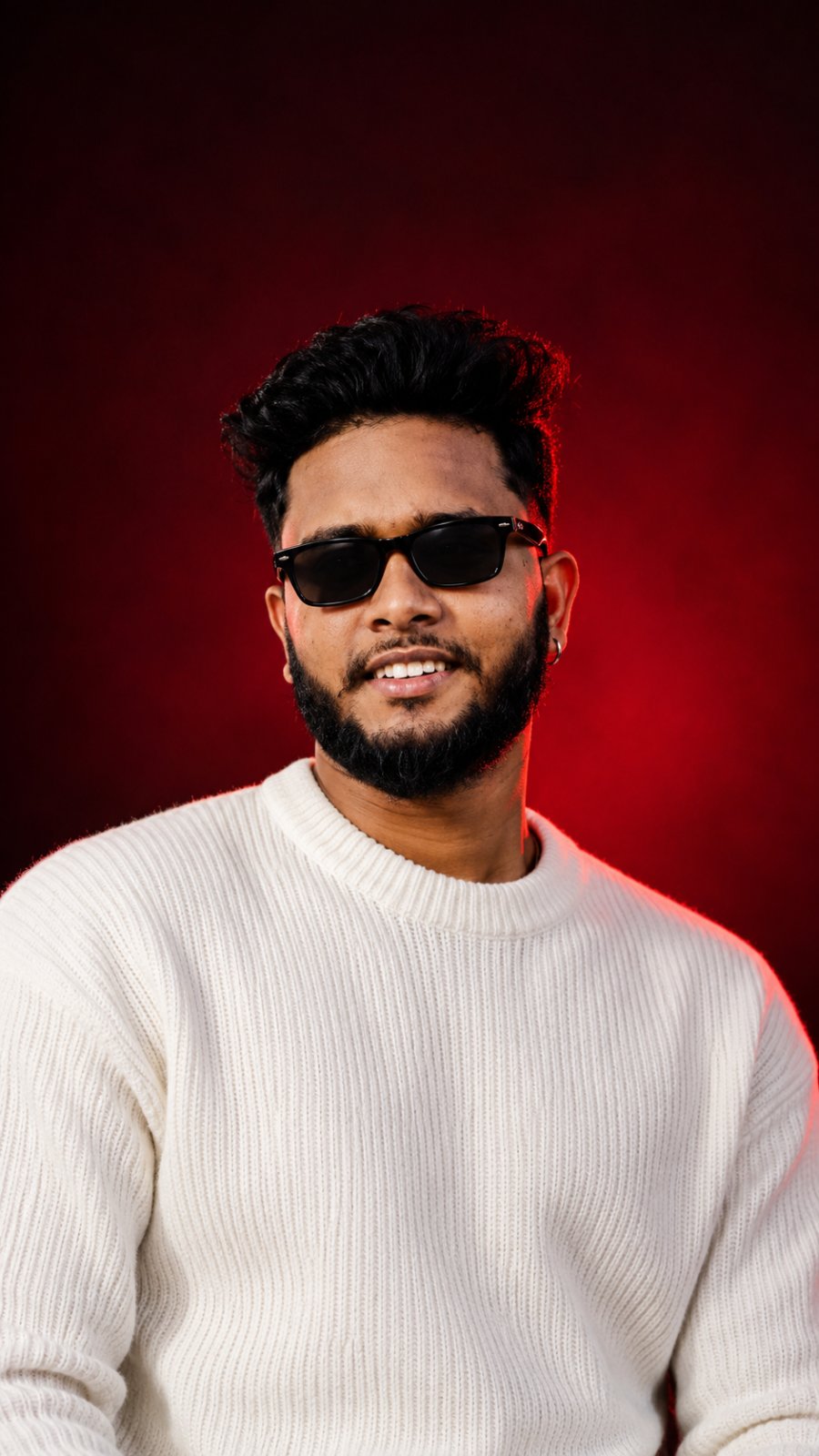 Luxury White Sweater Male Portrait Ai Prompt | Exact Face & Identity