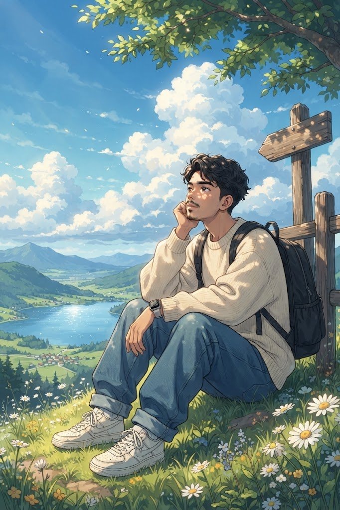 Photo to Anime with AI — Create a Cinematic Mountain Illustration from One Photo