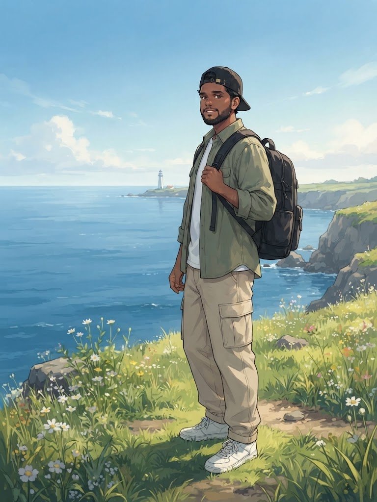 Gemini AI Photo to Anime — Create a Beautiful Coastal Cliff Scene