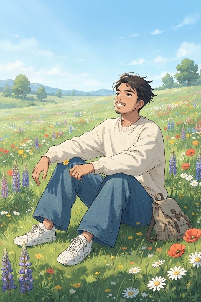 How to Make an Anime Version of Your Photo in a Wildflower Meadow