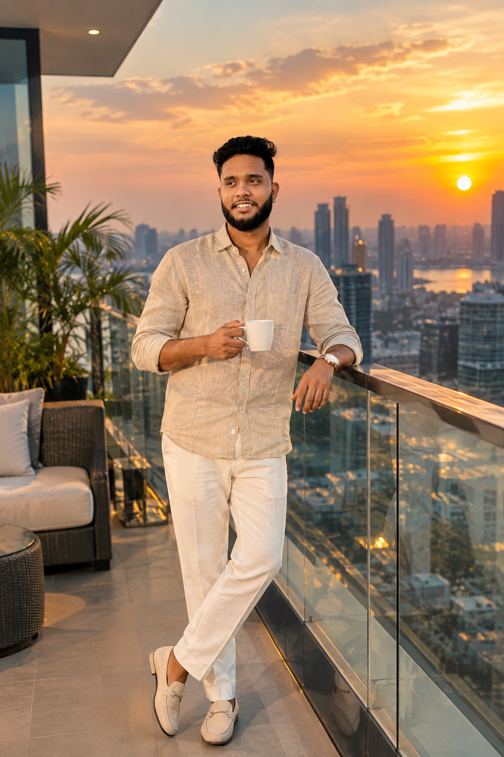 Create a Luxury Penthouse Sunset Photo with This AI Prompt