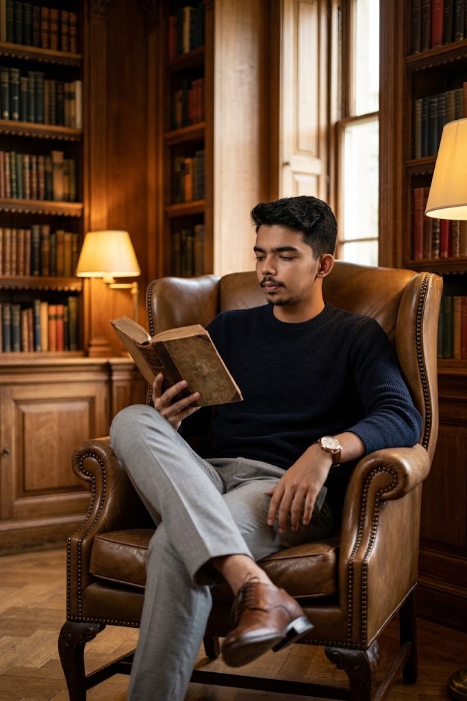 Create a Luxury Private Library Photo with This AI Prompt