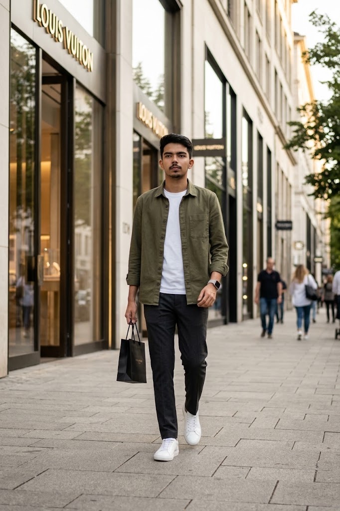 AI Prompt to Create a Luxury Shopping District Lifestyle Portrait