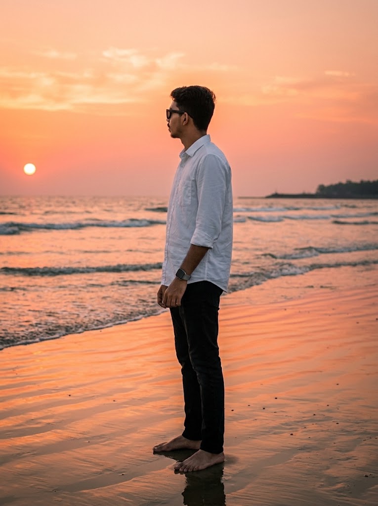 Gemini Prompt to Create Sunset Beach Photo