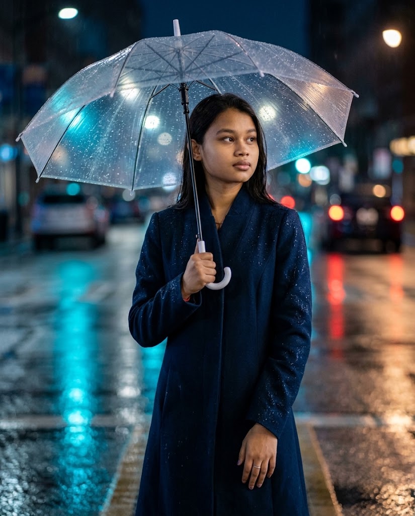 AI Prompt for an Emotional Rainy Street Photoshoot