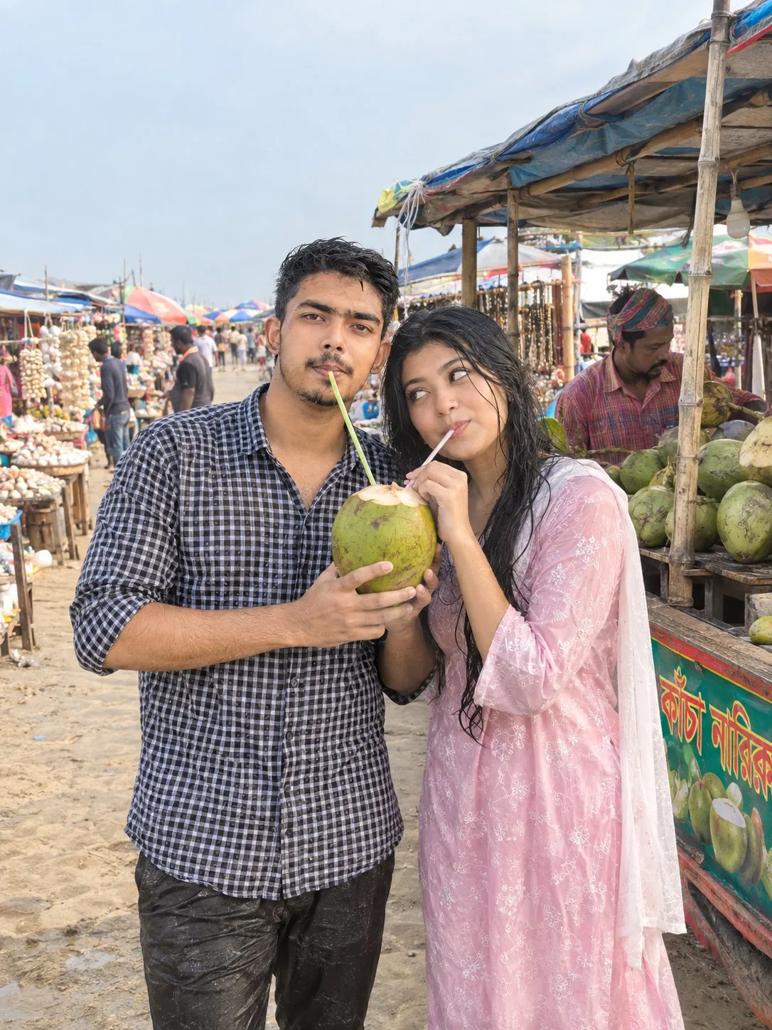 How to Add a Girlfriend to Your Photo with AI — Realistic Cox’s Bazar Beach Scene