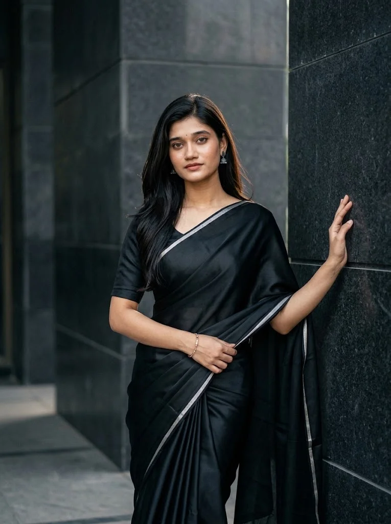 Gemini AI Prompt for a Black Saree Photoshoot