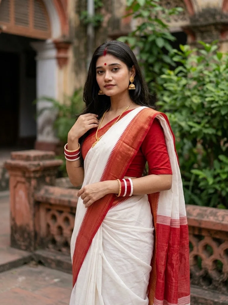 ChatGPT AI Prompt for a Traditional Bengali Saree Portrait
