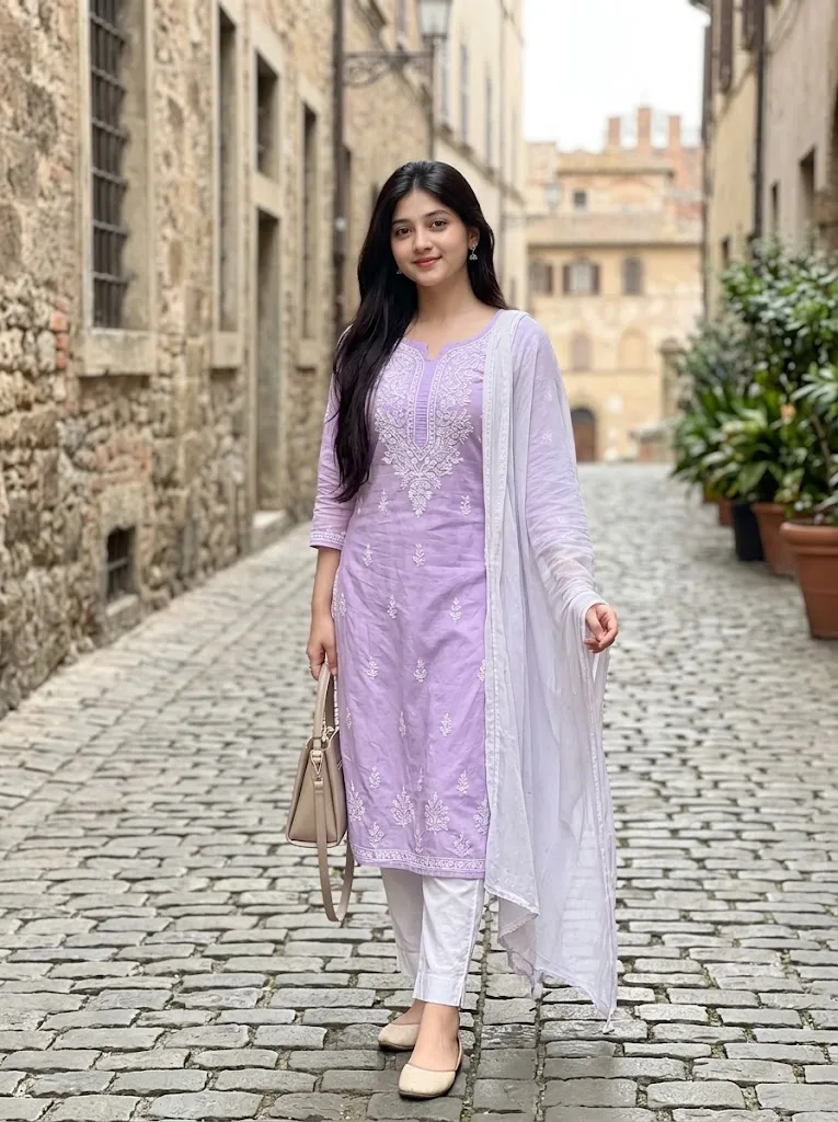AI Photo Prompt for a Traditional Kurti Travel-Fashion Look