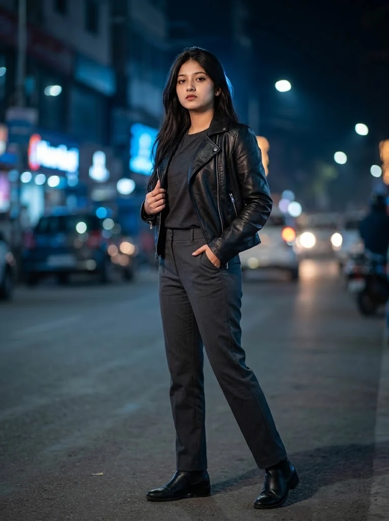 Edgy Night Street Fashion Gemini AI Portrait Prompt