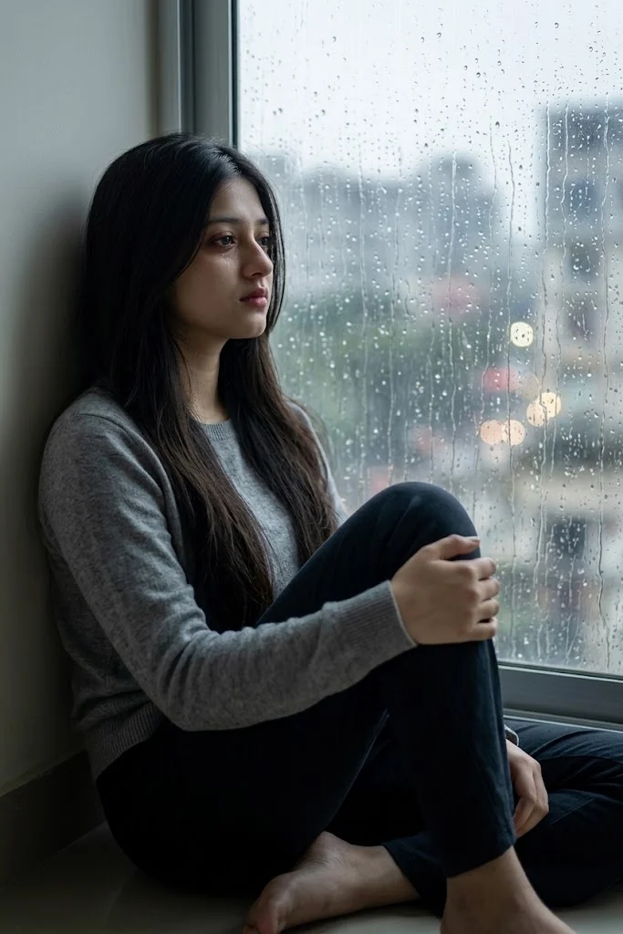 Lonely Rainy Window AI Image Generation Prompt