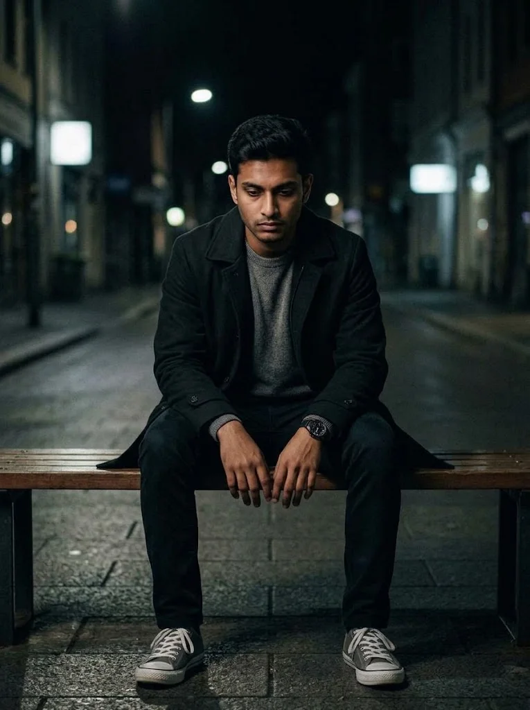 Lonely Bench Cinematic AI Portrait Generation Prompt