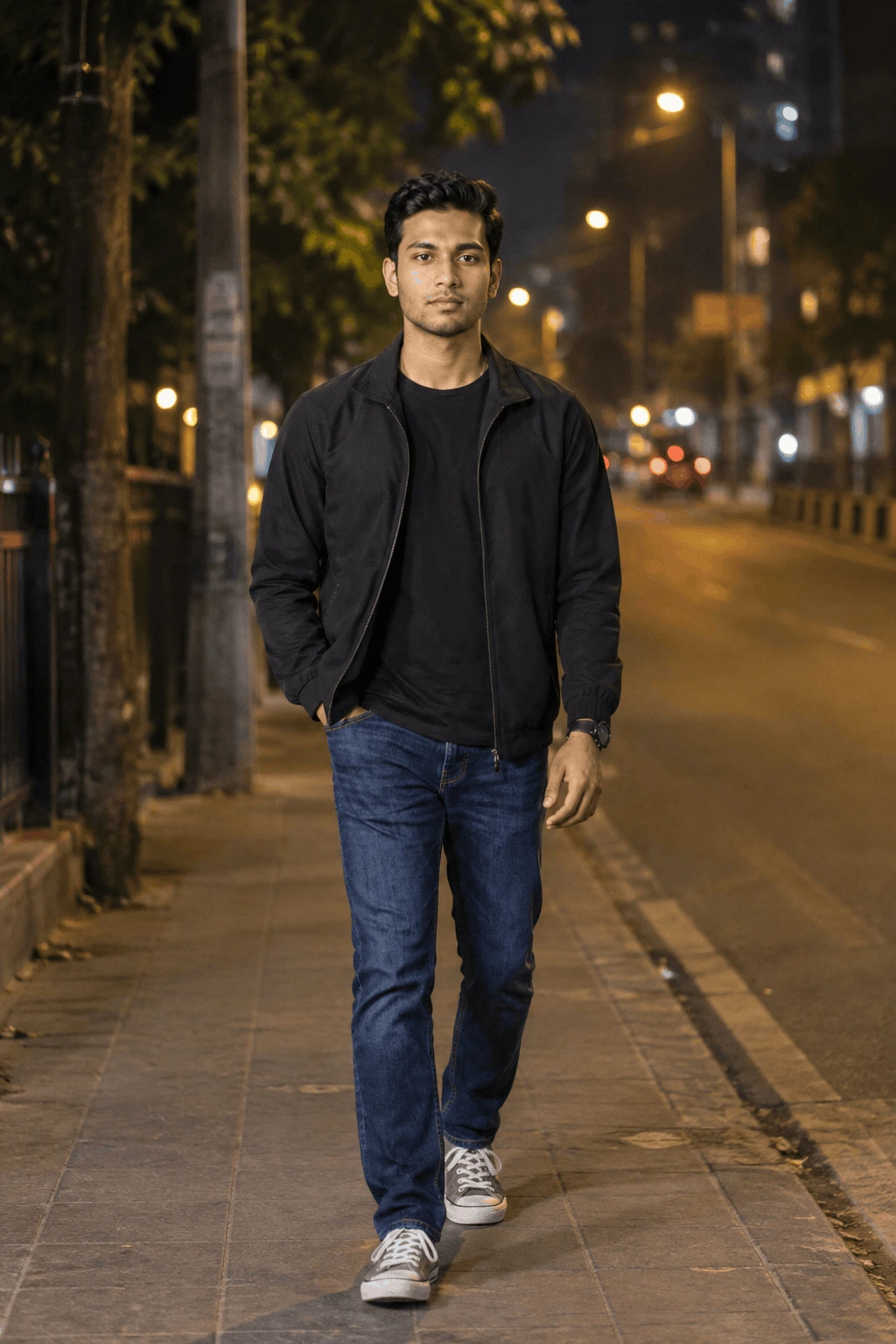 Night Street Walking AI Photo Prompt