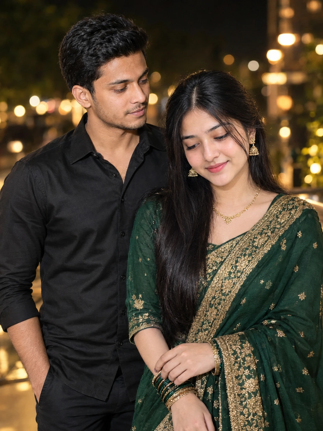 Romantic Night Couple AI Photo Prompt