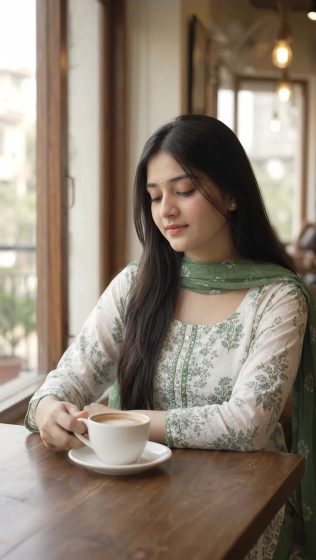 Flow AI Realistic Café Coffee Drinking Video Prompt