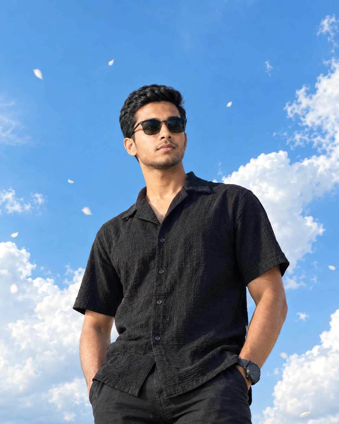 VOIZET Blue Sky Fashion Portrait AI Image Prompt